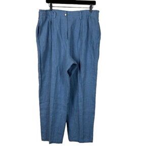 VTG I.V.Y. Collectibles 100% Linen Pleat Front Pants Sz XL Coastal Resort